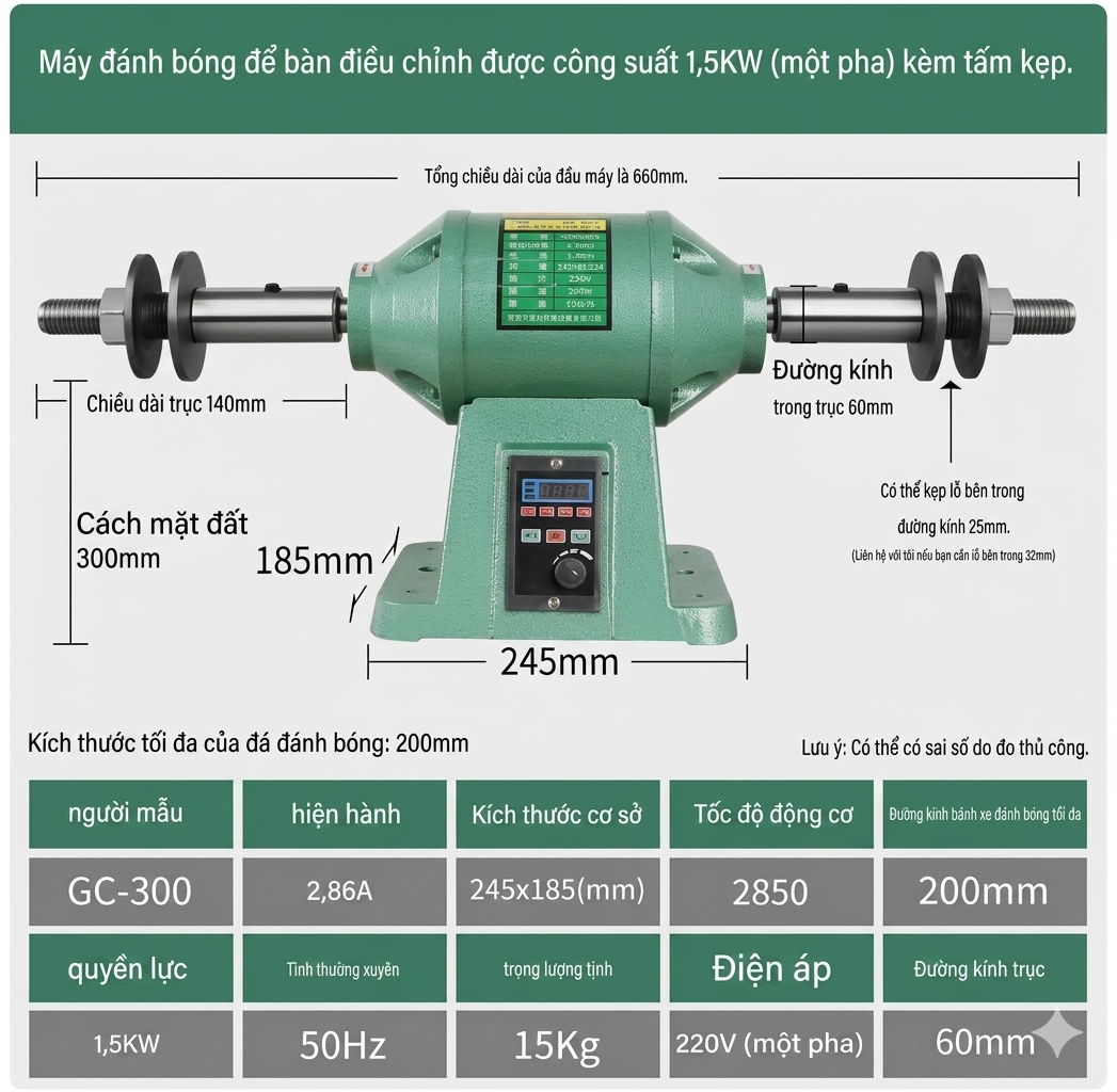 Máy đánh bóng để bàn GC-300 - Việt Phát
