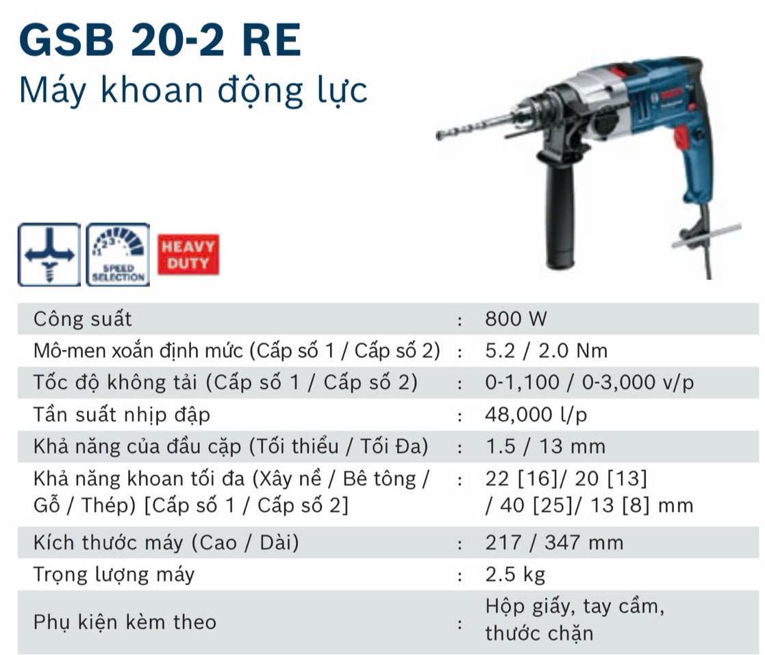 Máy khoan động lực GBS 20-2 RE MKDLGBS - Việt Phát